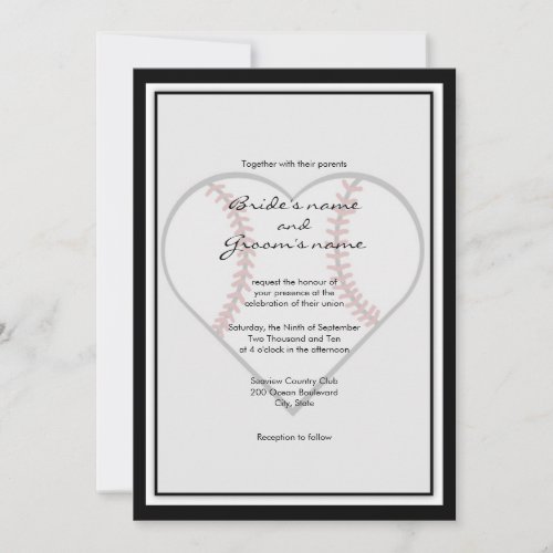 Baseball Theme Wedding Invitations