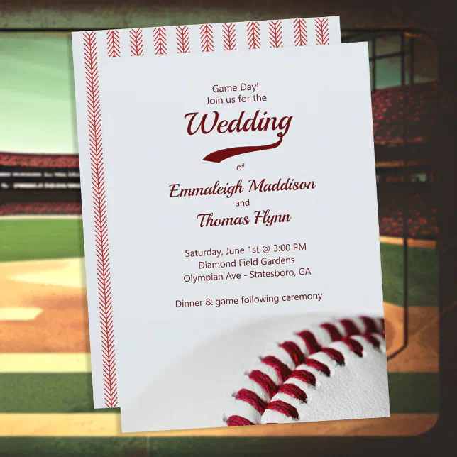 Baseball Theme Wedding Invitations Zazzle