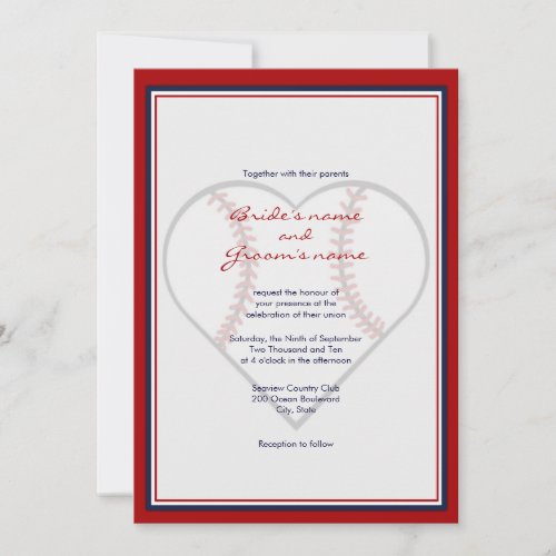 Baseball Theme Wedding Invitations