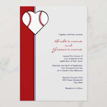 Baseball Theme Wedding Invitations by PMCustomWeddings at Zazzle