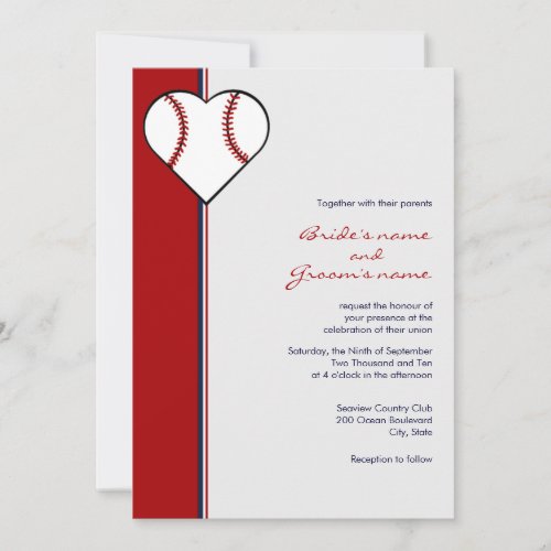 Baseball Theme Wedding Invitations