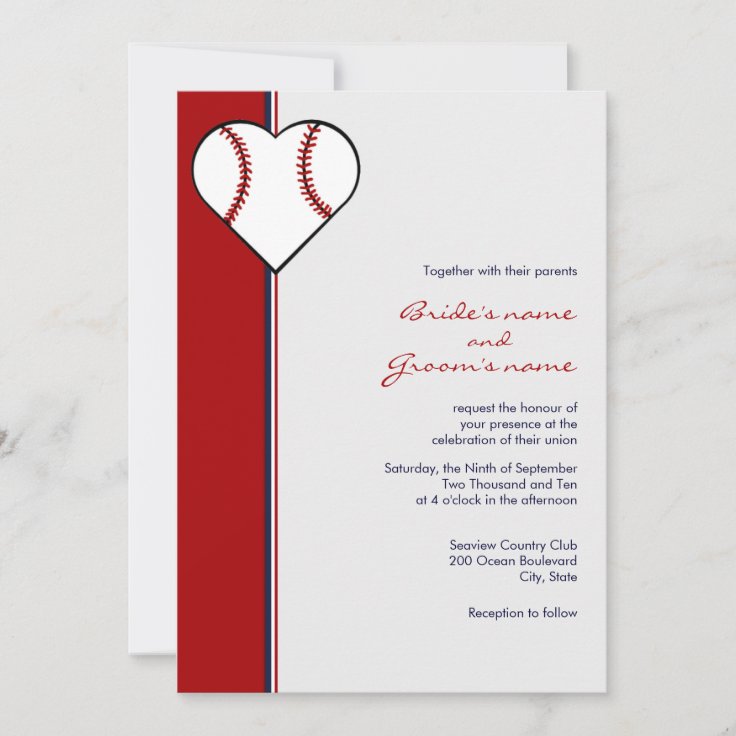 Baseball Theme Wedding Invitations Zazzle