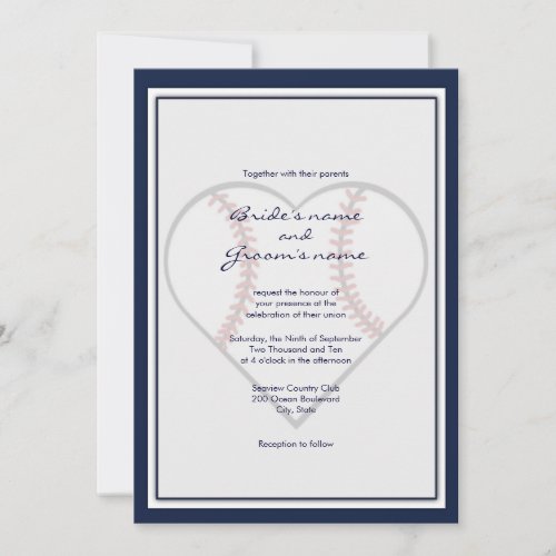 Baseball Theme Wedding Invitations