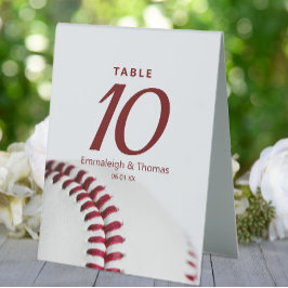 Baseball Theme Wedding Numbered Table Tent