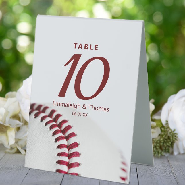 Baseball Theme Wedding Numbered Table Tent (Creator Uploaded)