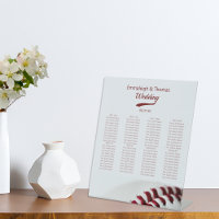 Baseball Theme Wedding Seating Chart