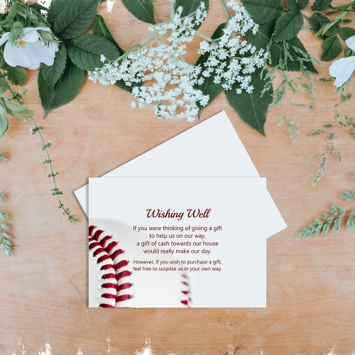 Baseball Theme Wishing Well Wedding Enclosure Card
