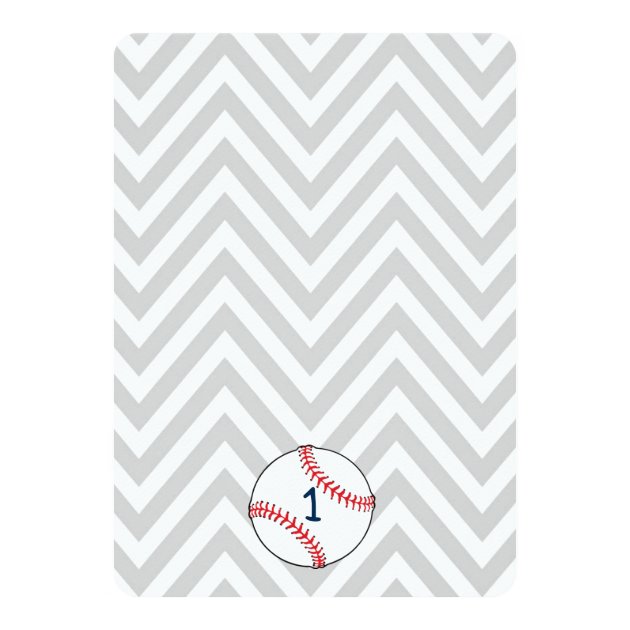 Baseball Themed 1st Birthday Party Invitation