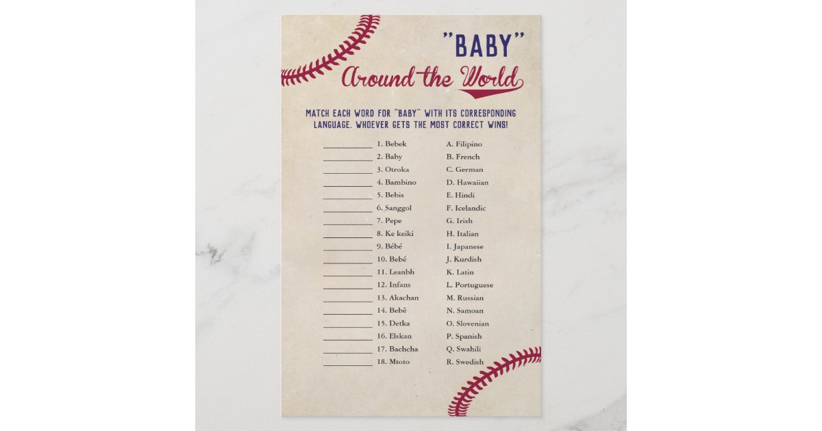 Baseball Themed Baby Around The World Translation Flyer Zazzle Com Baseball Themed Baby Around The World Translation Flyer Zazzle Com