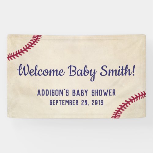 Baseball Themed Baby Shower Banner Poster