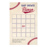 Baseball Themed Baby Shower Bingo Game Flyer