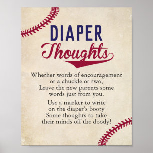 Diaper Thoughts Shower Game Signs Zazzle