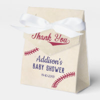 Baseball Themed Baby Shower Favor Box Ribbon