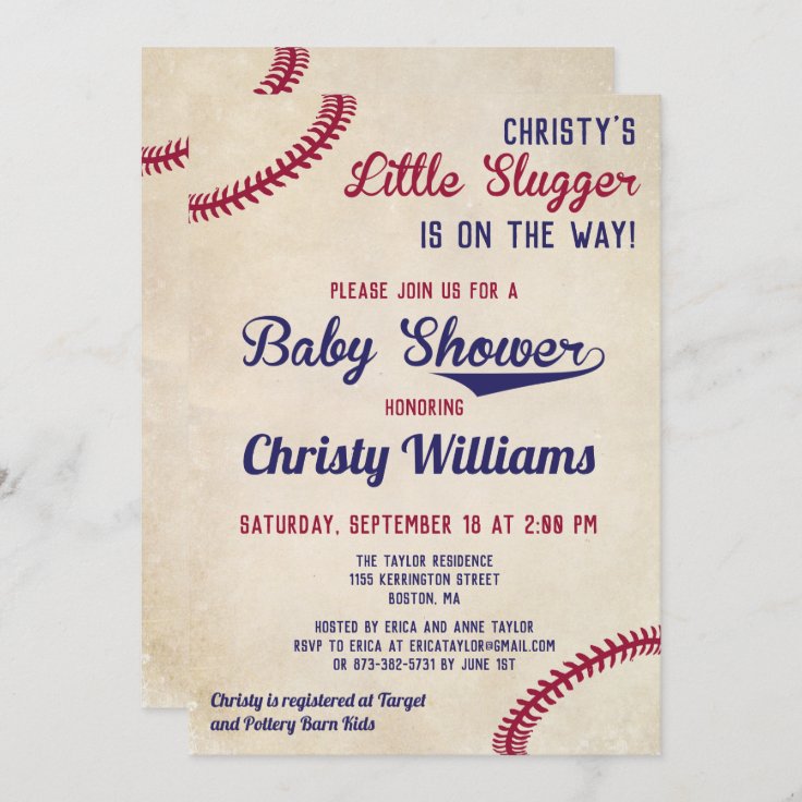 Baseball Themed Baby Shower Invitation Cards Zazzle
