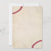 Baseball Themed Baby Shower Invitation Cards (Back)