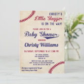 Baseball Themed Baby Shower Invitation Cards (Standing Front)