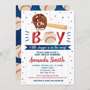 Baseball themed Baby Shower Invitations