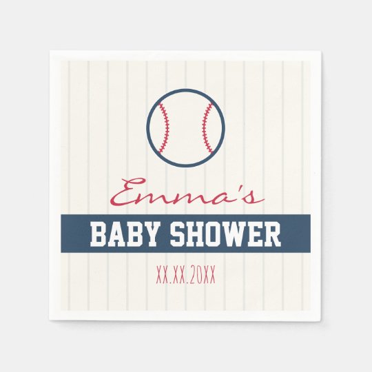 Baseball Themed Baby Shower Napkins Zazzle Com