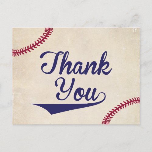 Baseball Themed Baby Shower Thank You Postcards
