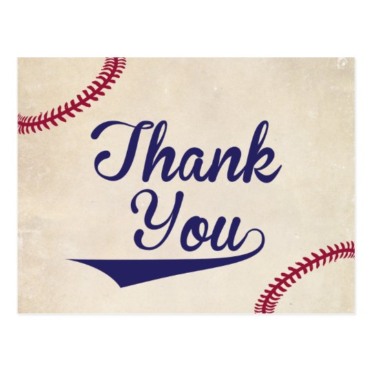 Baseball Themed Baby Shower Thank You Postcards 