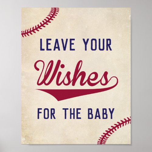Baseball Themed Baby Shower Wishes for Baby Sign