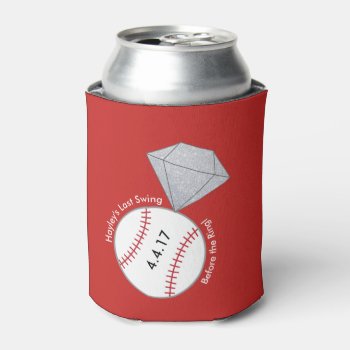 Baseball Themed Bachelorette Party Can Cooler by AestheticJourneys at Zazzle