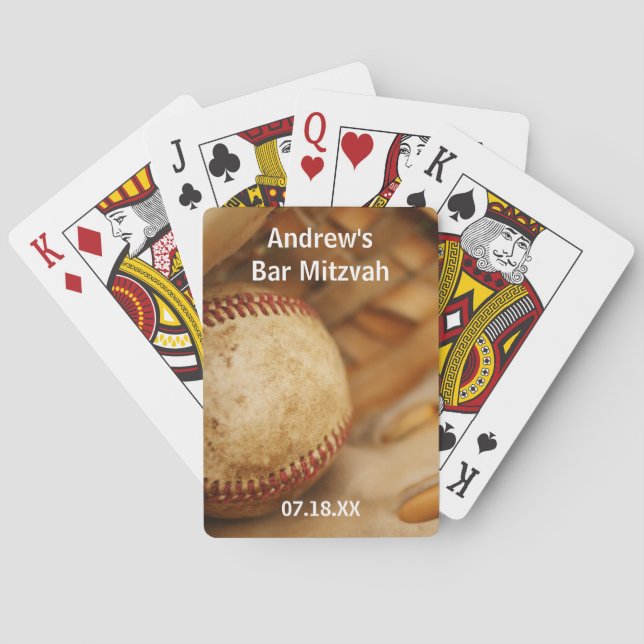 Baseball Themed Bar Mitzvah Poker Cards (Back)