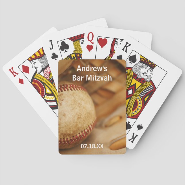 Baseball Themed Bar Mitzvah Poker Cards (Back)