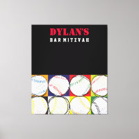 Baseball Themed Bar Mitzvah Sign-In Memory Board
