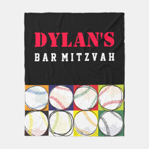 Baseball Themed Bar Mitzvah Take Home Giveaway Fleece Blanket