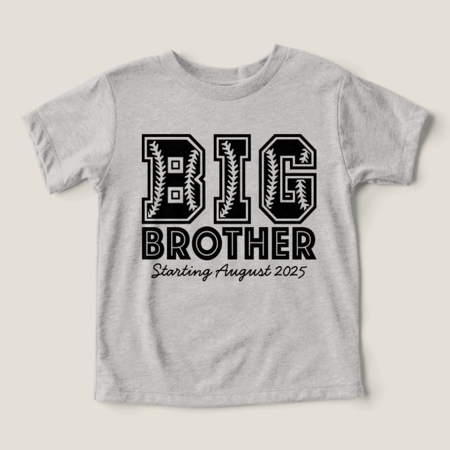 Baseball Themed Big Brother Toddler T-shirt (Design Front)
