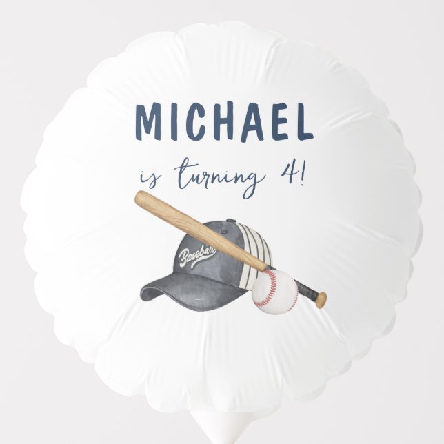 Baseball Themed Birthday Balloon (Front)