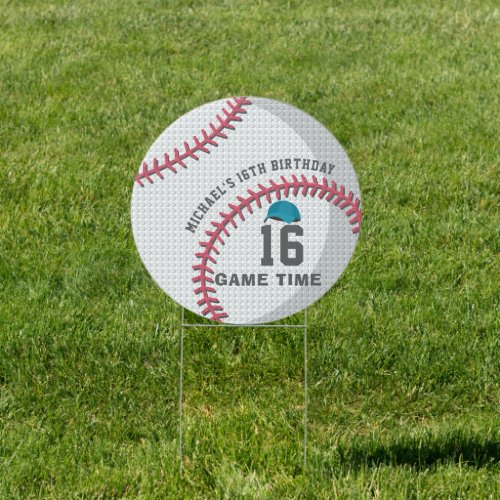Baseball Themed Birthday Party Sign