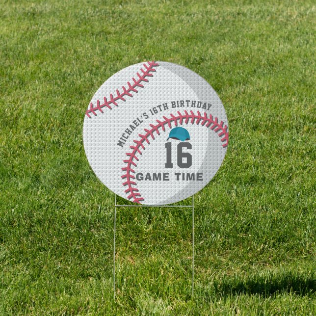 Baseball Themed Birthday Party Sign (Insitu)