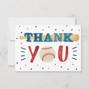 Baseball Themed Birthday Thank You Cards