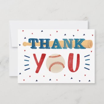 Baseball Themed Birthday Thank You Cards by SugarPlumPaperie at Zazzle