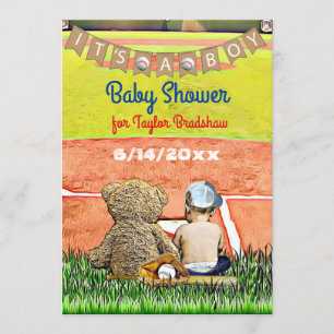 Baseball Themed Boy's Baby Shower Invitation
