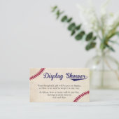 Baseball Themed Display Shower Insert Cards (Standing Front)