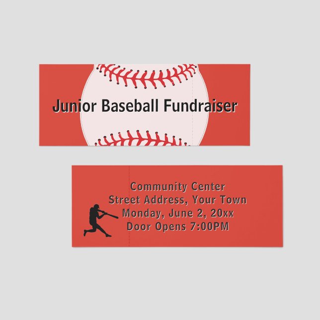 Baseball Themed Event Ticket (Front/Back)