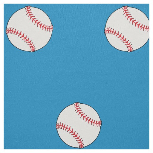 Baseball Themed Fabric in Sky Blue HAMbyWG