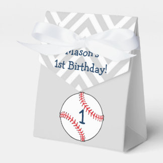 Baseball themed First Birthday Favor Box