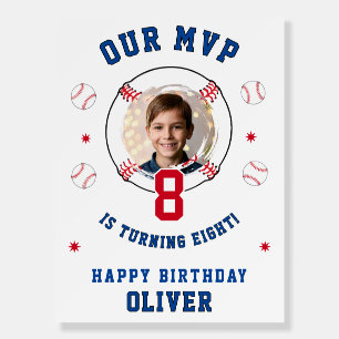 Baseball Themed Kids Birthday Photo Foam Board