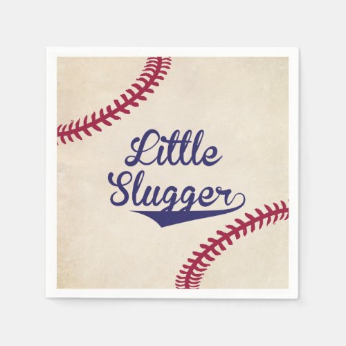 Baseball Themed Little Slugger Baby Shower Napkins