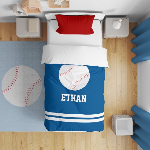 Baseball Themed Personalized Duvet Cover