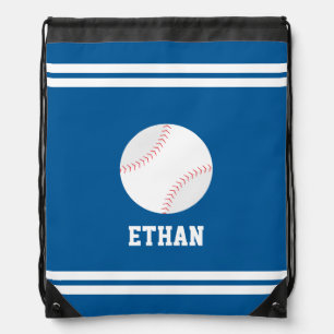 Baseball Themed Personalized Kids Drawstring Bag