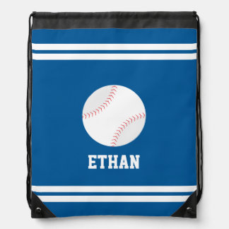 Baseball Themed Personalized Kids Drawstring Bag