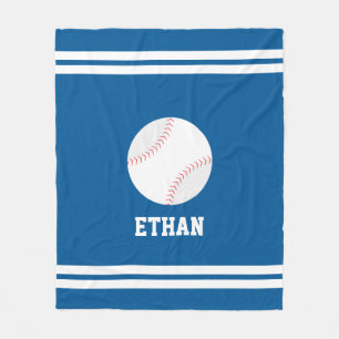 Baseball Themed Personalized Kids Fleece Blanket