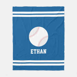 Baseball Themed Personalized Kids Fleece Blanket