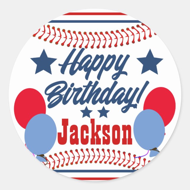 Baseball Themed Personalized Sticker (Front)