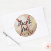 Baseball Themed Thank You Classic Round Sticker | Zazzle